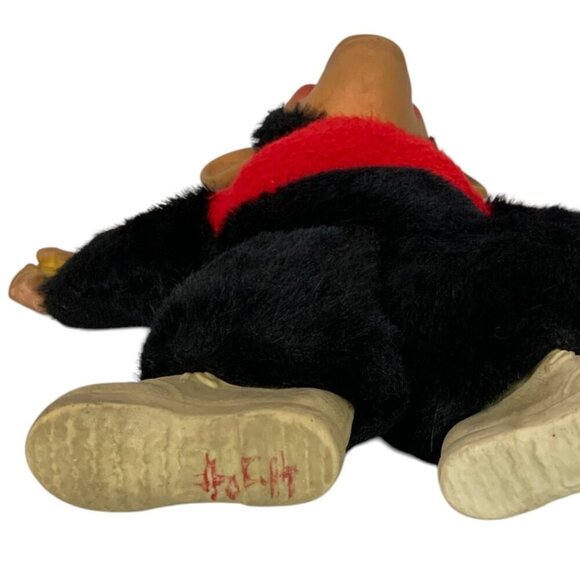 Vintage Rubber Face Monkey Plush Doll With Banana Red Top Sneakers 14 inch - Picture 8 of 8